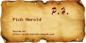 Pich Herold névjegykártya